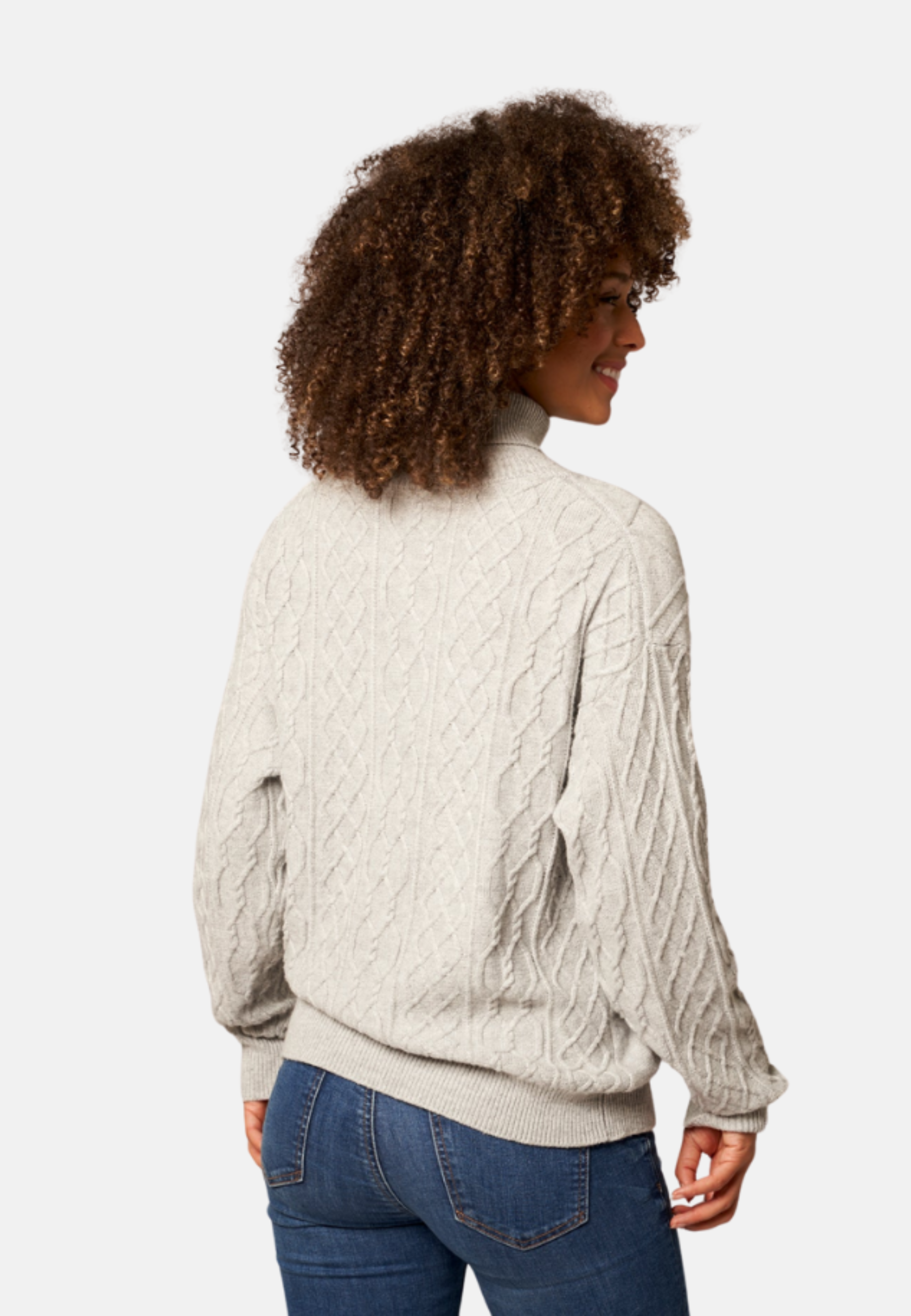 Diamond Knit Turtleneck Cashmere Sweater