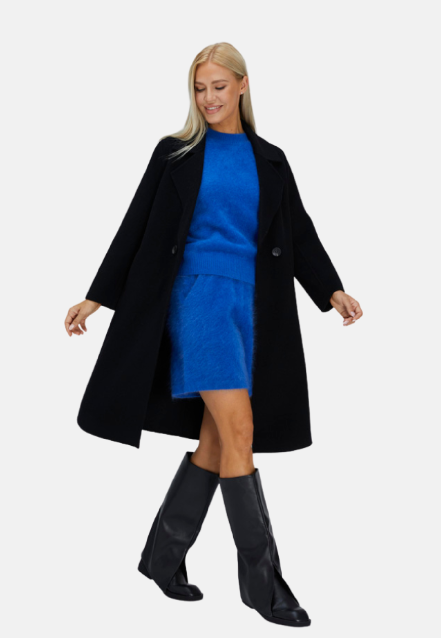 Black Handmade Wool Coat