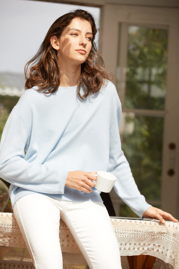 Sabrina Boat Neck Merino-Cashmere Sweater