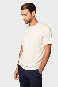 Classic Crew Neck Cotton Cashmere T-Shirt836082348261618