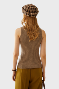 Mock-Neck Cashmere Vest936083278414066