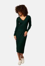 Load image into Gallery viewer, Midi V-Neck Merino Wool Dress
