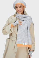 Lade das Bild in den Galerie-Viewer, Houndstooth Scarf (Multicolor Cashmere with Rib Details)
