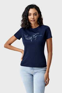 Unisex Endangered Whale Graphic Print Crew Neck T-Shirt735895850762482