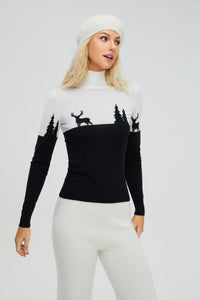 Women's Merino 'Deer & Tree' Sweater233238971220210