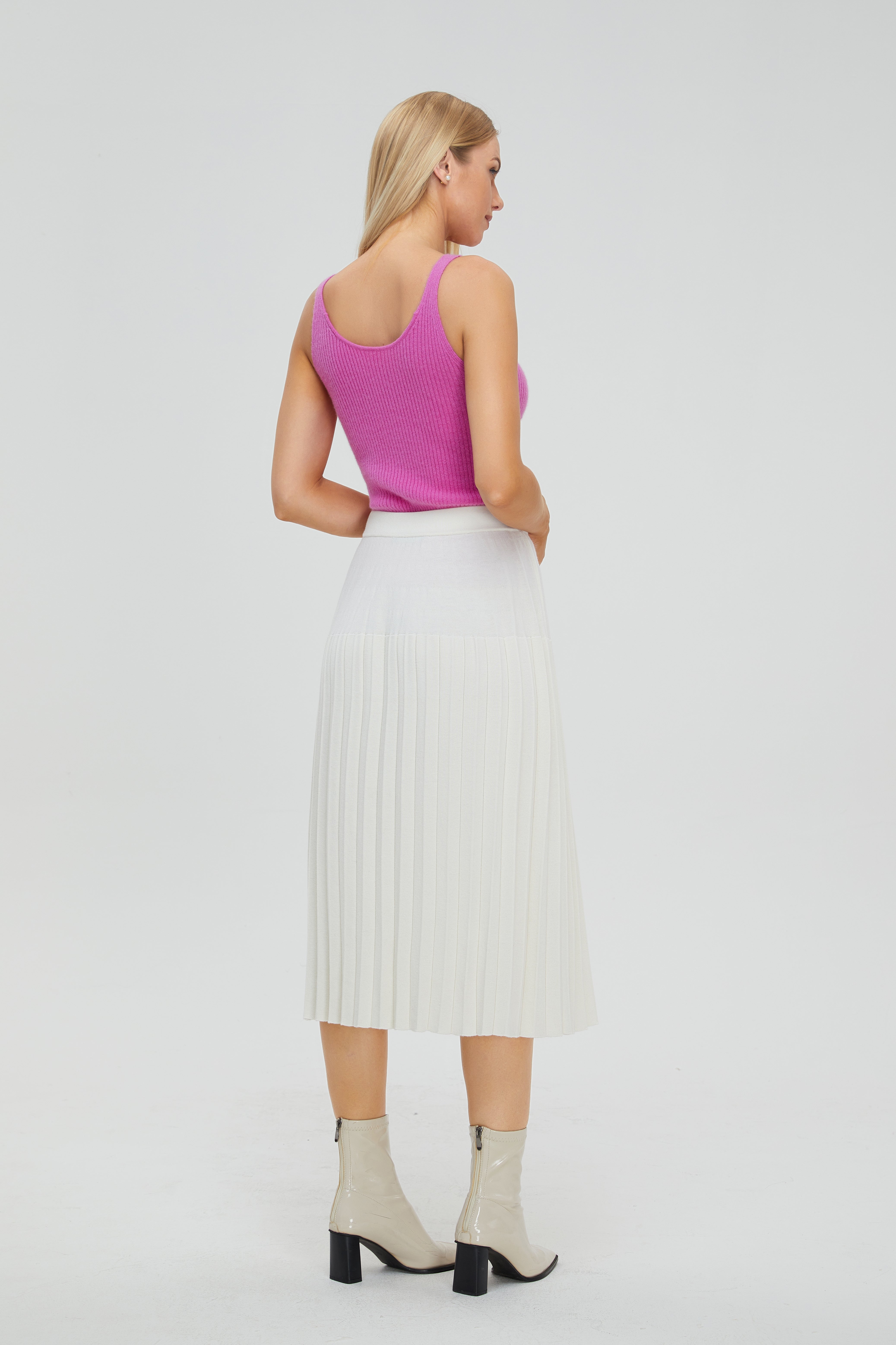 Women's Merino Gradient Pleated Skirt