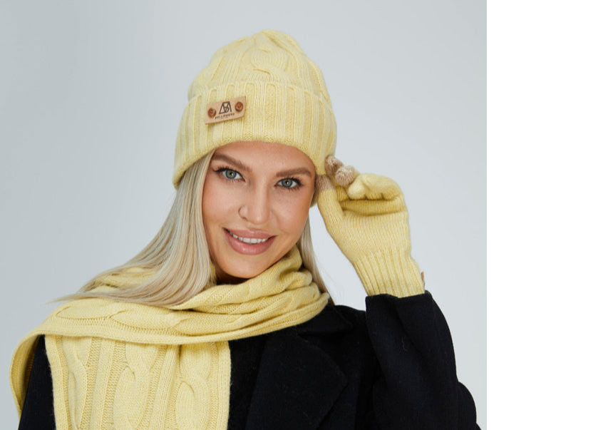 Bonnet unisexe en cachemire torsadé