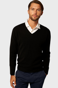 Solid V-Neck Merino-Cashmere Sweater1436085029404914