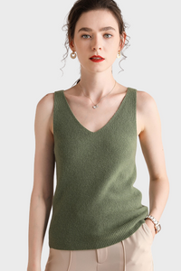 Stylish V-Neck Cashmere Vest Top1336082659688690