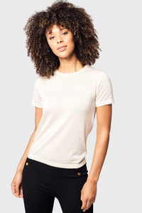 Chic Crew Neck Cashmere T-shirt136025922289906