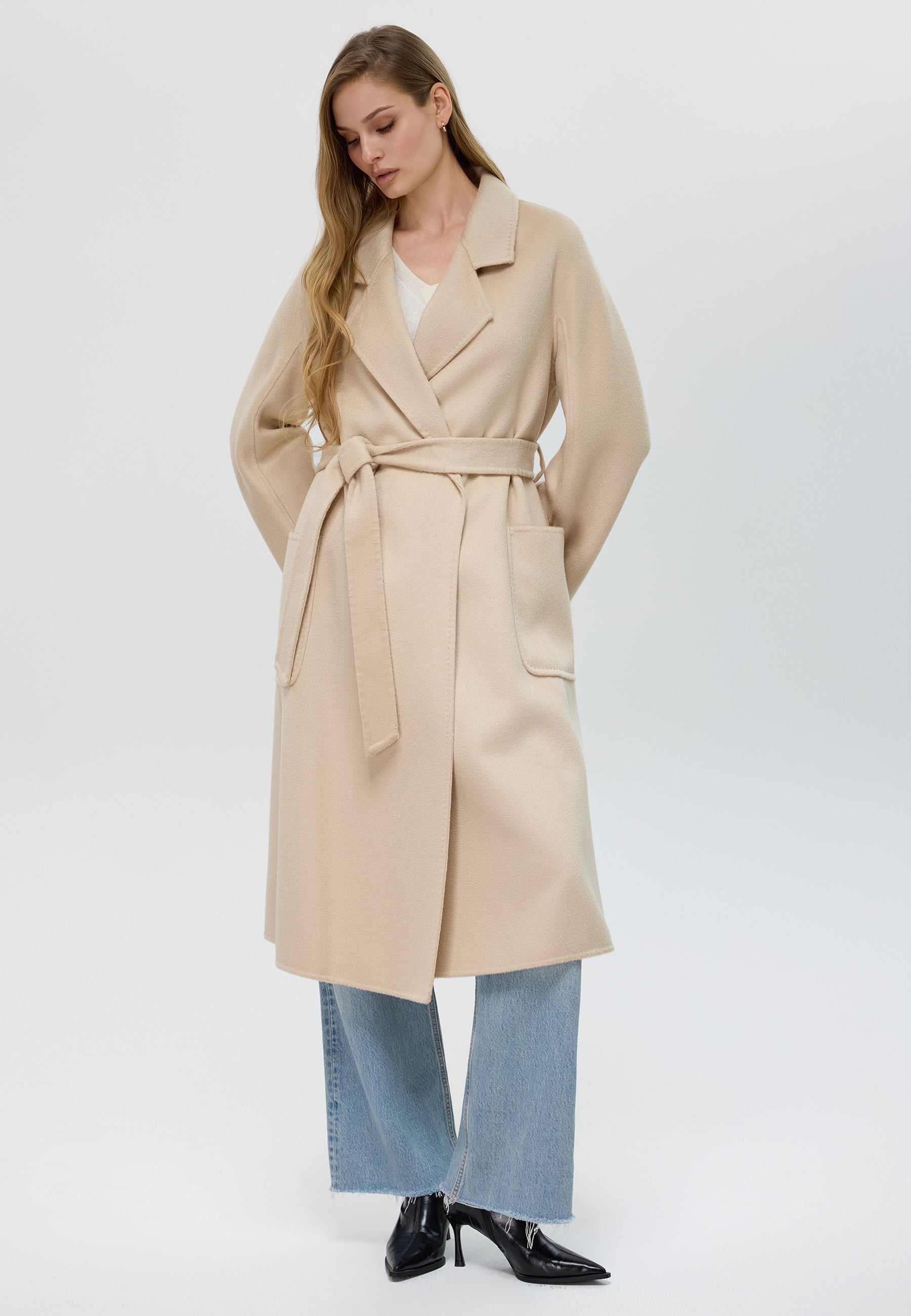 Belted Merino Overcoat