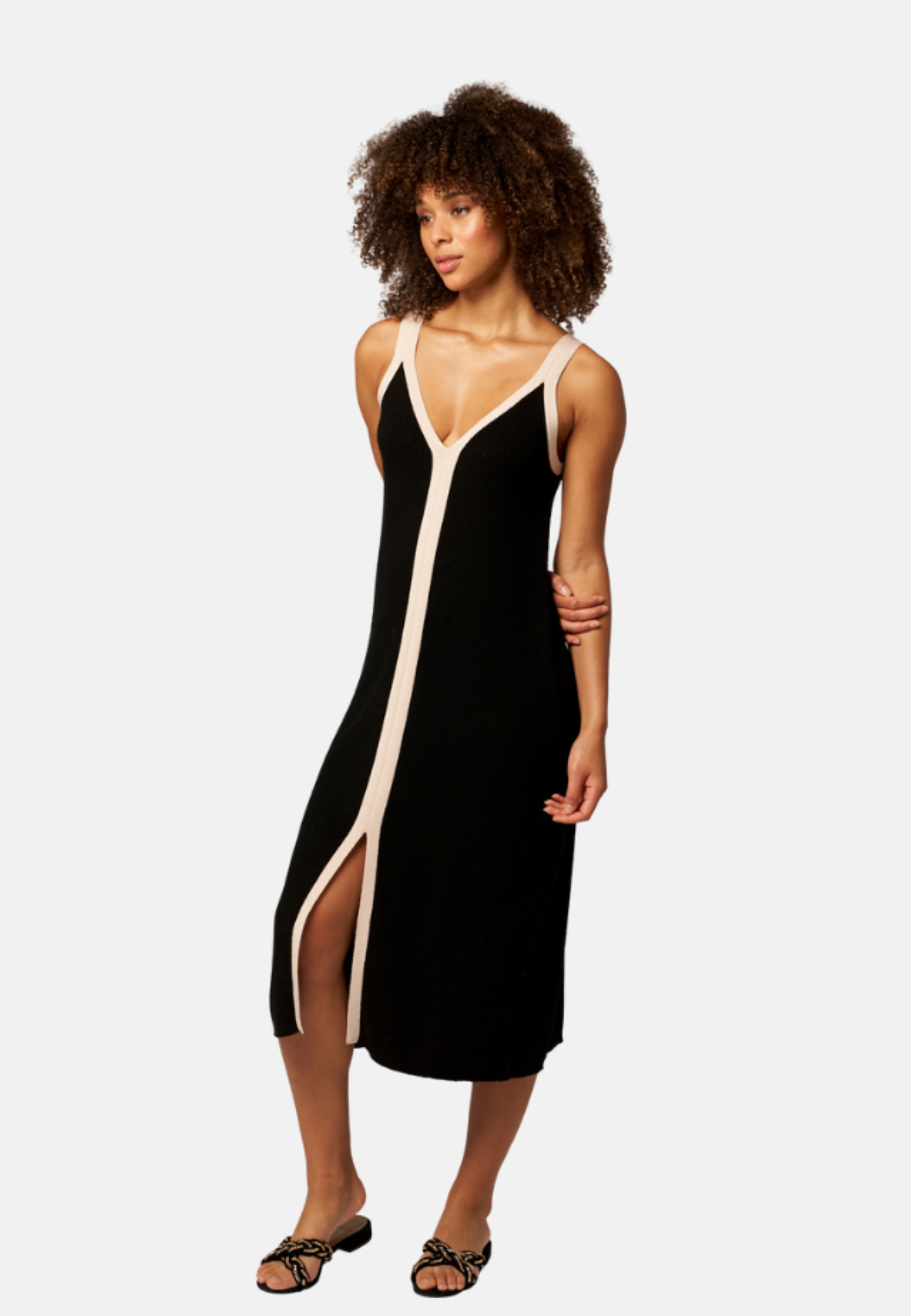Double V Wool Tank Dress