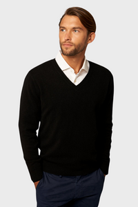 Solid V-Neck Merino-Cashmere Sweater1336085029535986