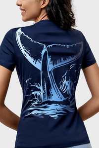 Unisex Endangered Whale Graphic Print Crew Neck T-Shirt935895850828018