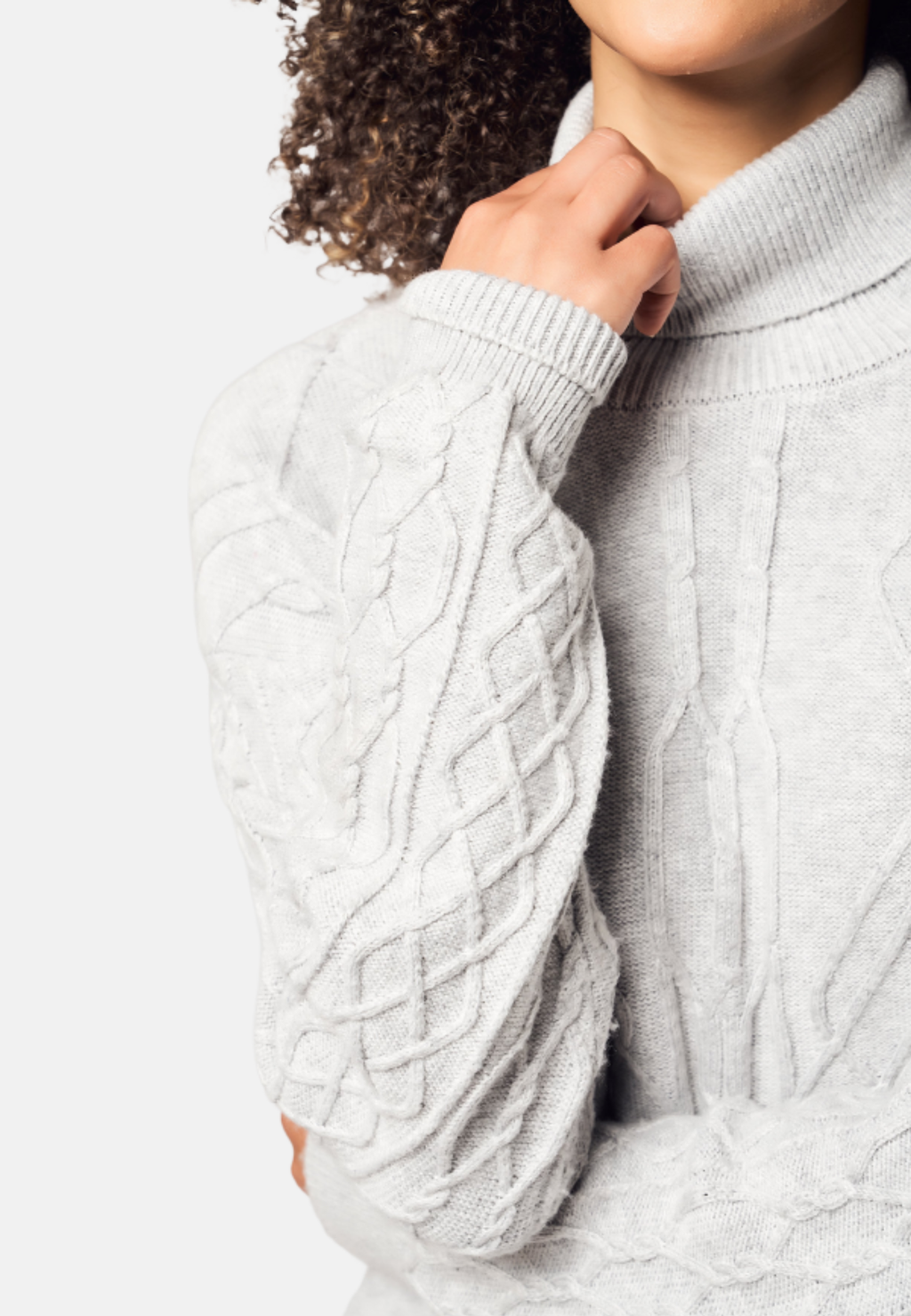 Pull à col roulé en cachemire à motif losanges