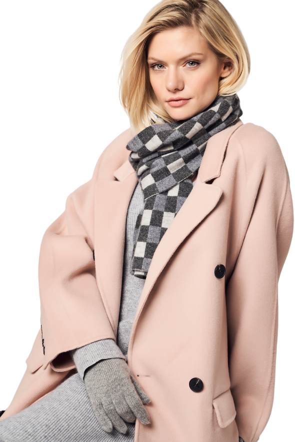 Modern Checkered Cashmere Scarf