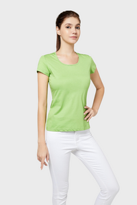 Posh Women's Cotton U Sharp T shirt ( 135g)536073606414578