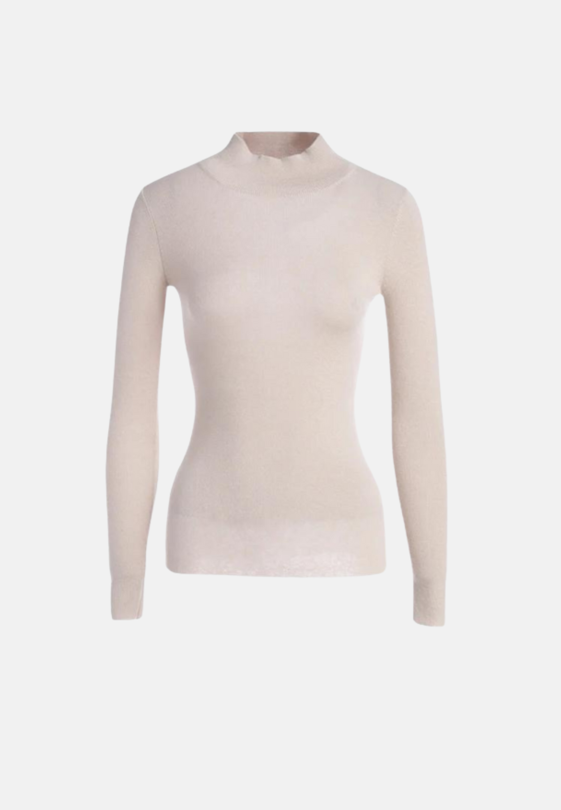 Fitted Mock-Neck Merino Sweater