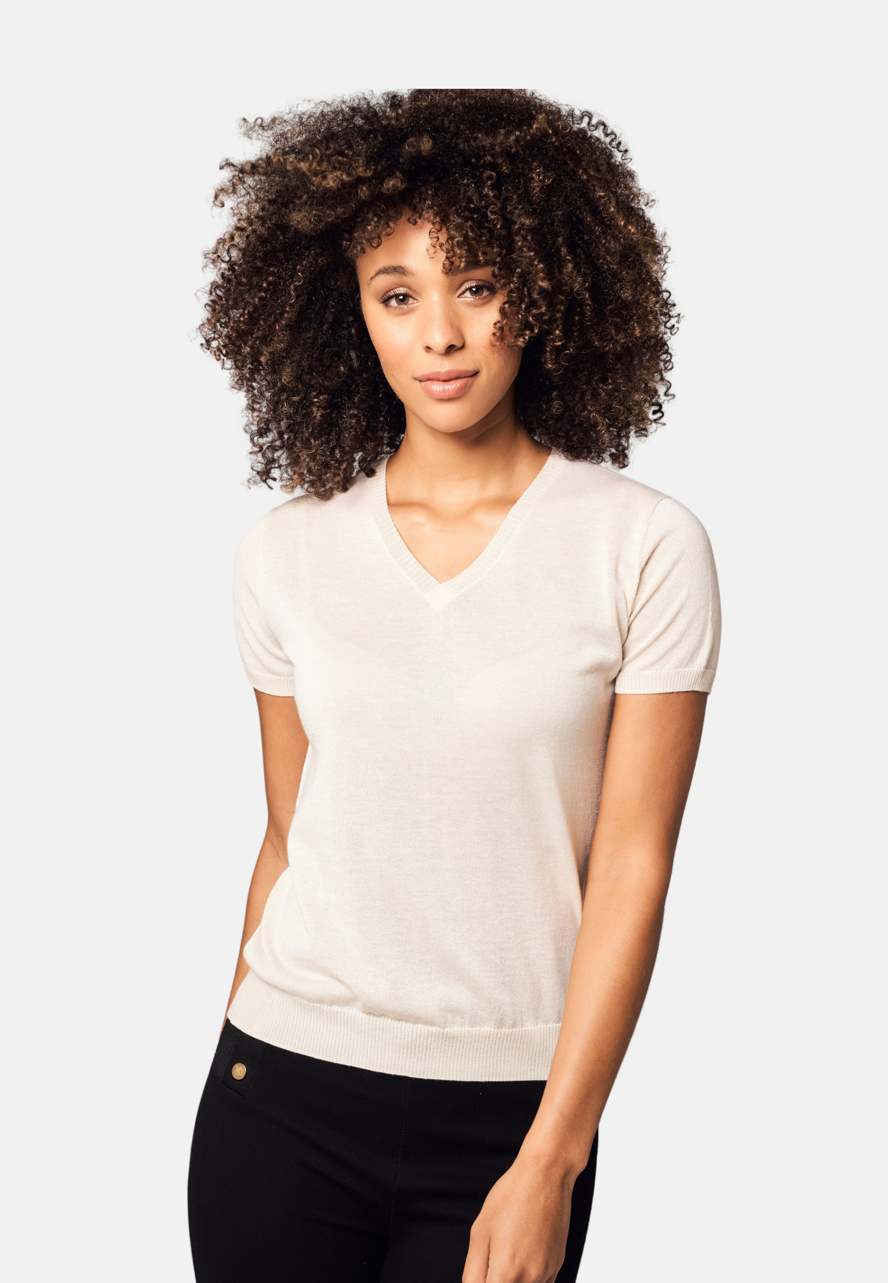 Silk Cashmere V-Neck T-Shirt