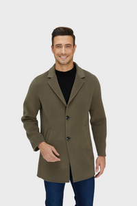 Slick Single-Breasted Wool Blend Coat2836068022419698