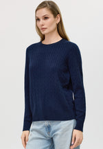 Charger l&#39;image dans la galerie, Cable-knit Crew Neck Cashmere Sweater
