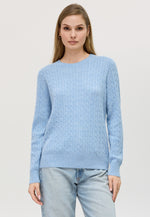 Charger l&#39;image dans la galerie, Cable-knit Crew Neck Cashmere Sweater
