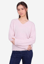 Cargar imagen en el visor de la galería, Brushed Silk Cashmere V - Neck Sweater
