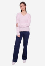 Cargar imagen en el visor de la galería, Brushed Silk Cashmere V - Neck Sweater
