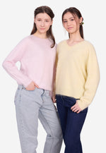 Load image into Gallery viewer, Brushed Silk Cashmere V - Neck Sweater

