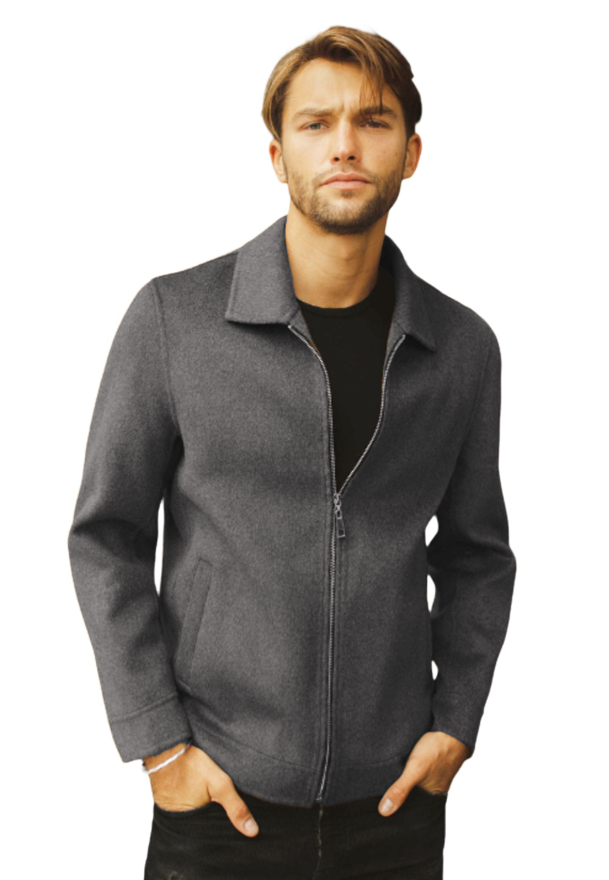 Charming Zip-Up Merino Blend Blouson