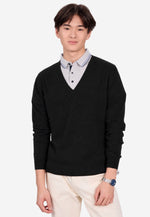 Charger l'image dans la galerie, Solid V-Neck Merino Sweater
