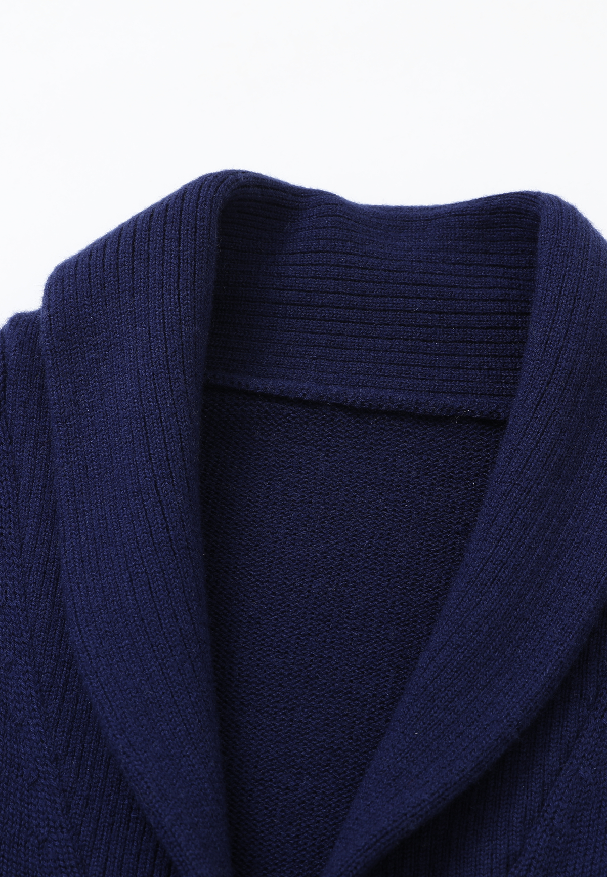 Navy Blue and Green Merino Cardigan