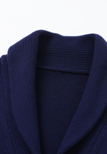 将图片加载到图库查看器，Navy Blue and Green Merino Cardigan
