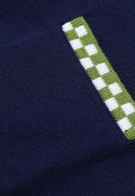 将图片加载到图库查看器，Navy Blue and Green Merino Cardigan
