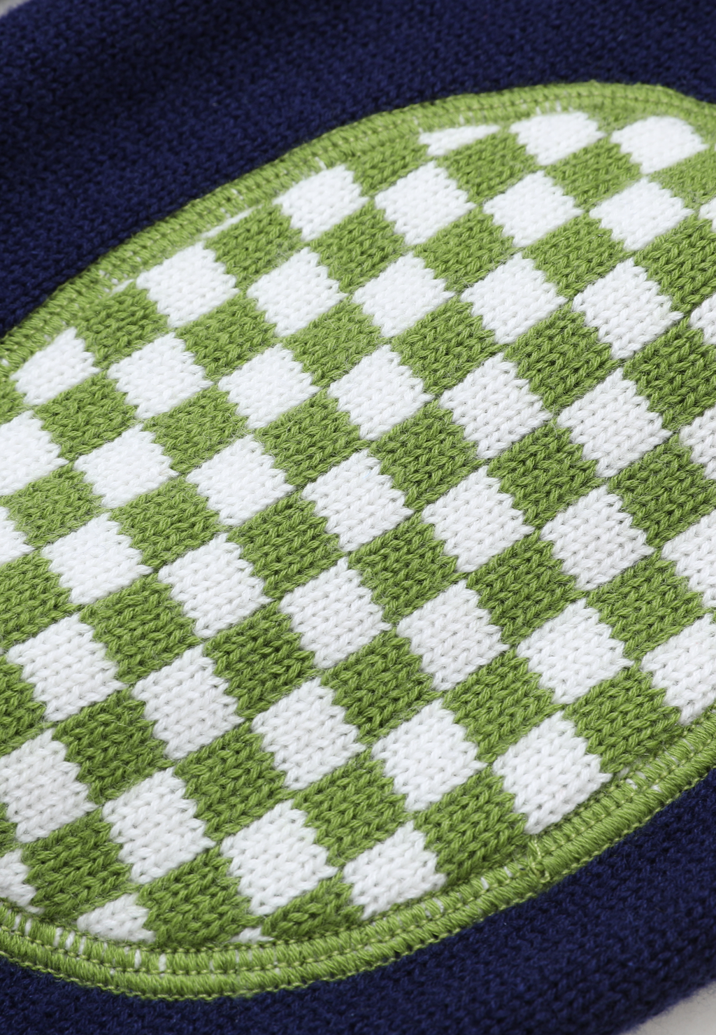 Navy Blue and Green Merino Cardigan
