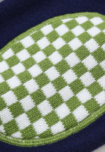 将图片加载到图库查看器，Navy Blue and Green Merino Cardigan
