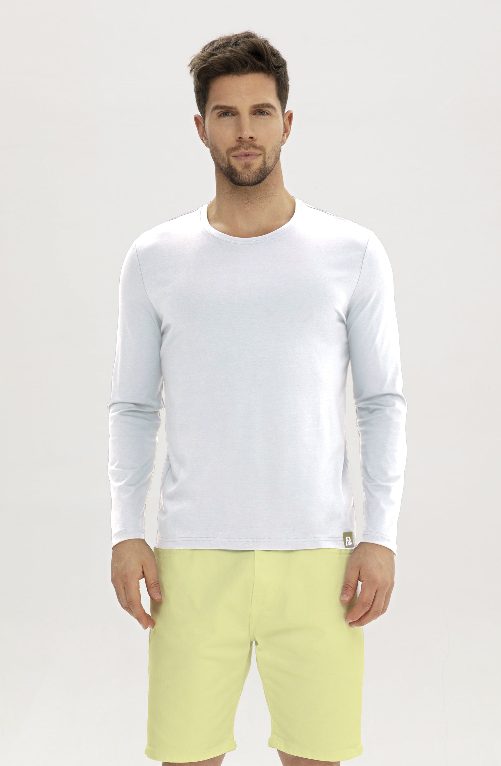 Men Crew-Neck Cotton Long Sleeves