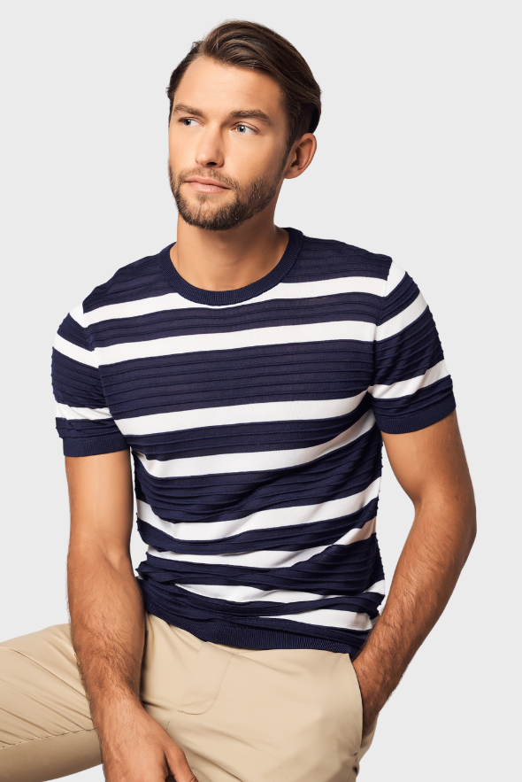 T-shirt rayé à manches courtes