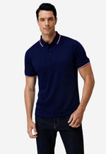 将图片加载到图库查看器，Men Silk Cotton Slim Fit Polo
