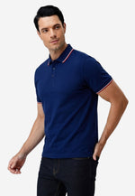 将图片加载到图库查看器，Men Silk Cotton Slim Fit Polo
