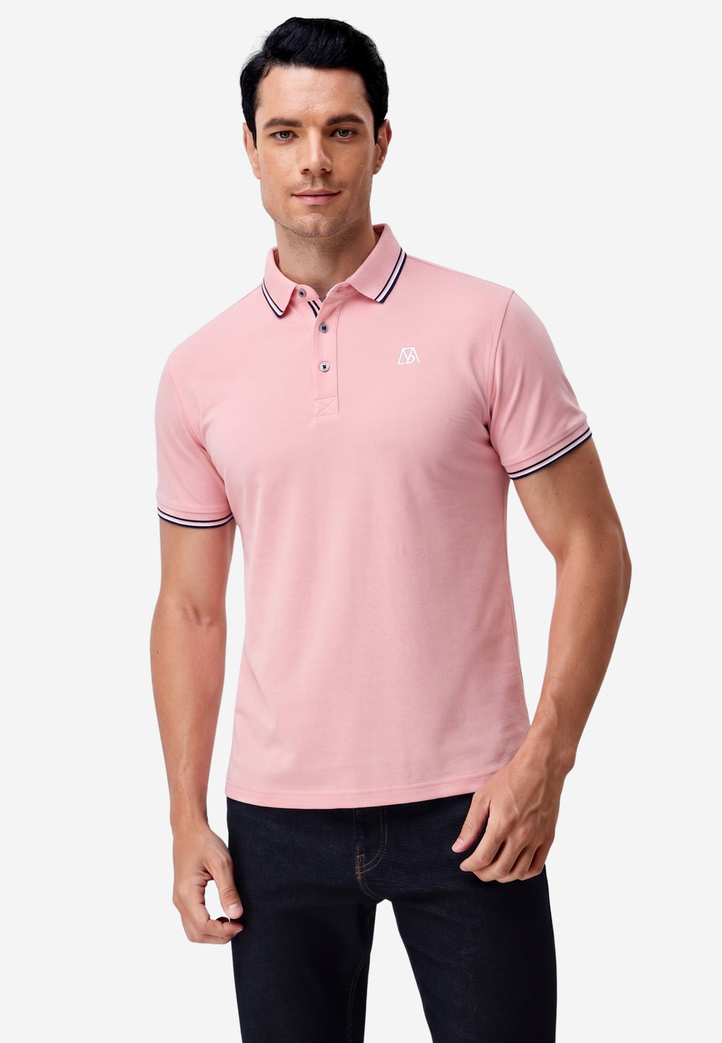 Men Silk Cotton Slim Fit Polo