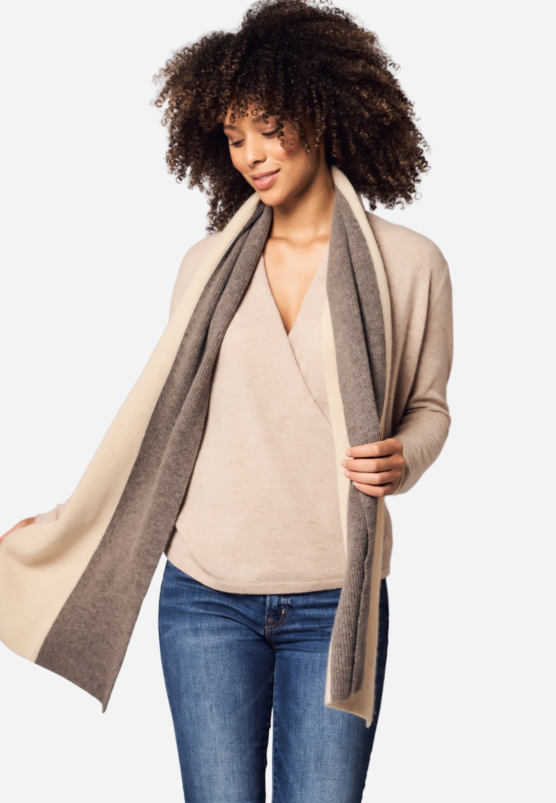 Colorblock Cashmere Scarf - Unisex