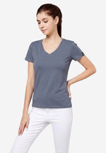 Charger l'image dans la galerie, Grand V-Neck Cotton Slim Fit T-Shirt (160g)
