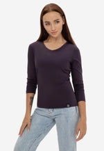Carica l'immagine nel visualizzatore di Gallery, Long Sleeve Crew Neck Mercerized Cotton Women T-Shirt
