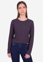 Carica l'immagine nel visualizzatore di Gallery, Long Sleeve Crew Neck Mercerized Cotton Women T-Shirt
