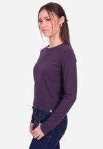 Carica l'immagine nel visualizzatore di Gallery, Long Sleeve Crew Neck Mercerized Cotton Women T-Shirt
