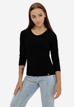 Carica l'immagine nel visualizzatore di Gallery, Long Sleeve Crew Neck Mercerized Cotton Women T-Shirt
