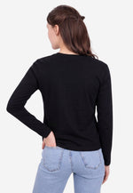 Carica l'immagine nel visualizzatore di Gallery, Long Sleeve Crew Neck Mercerized Cotton Women T-Shirt
