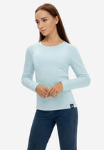 Carica l'immagine nel visualizzatore di Gallery, Long Sleeve Crew Neck Mercerized Cotton Women T-Shirt
