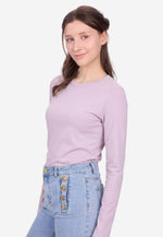 Carica l'immagine nel visualizzatore di Gallery, Long Sleeve Crew Neck Mercerized Cotton Women T-Shirt
